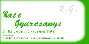 mate gyurcsanyi business card